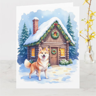 Chinook Rustic Log Cabin Christmas Art Card