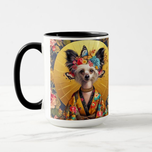 Chinsese Crested Chien Art Mug (Gauche)