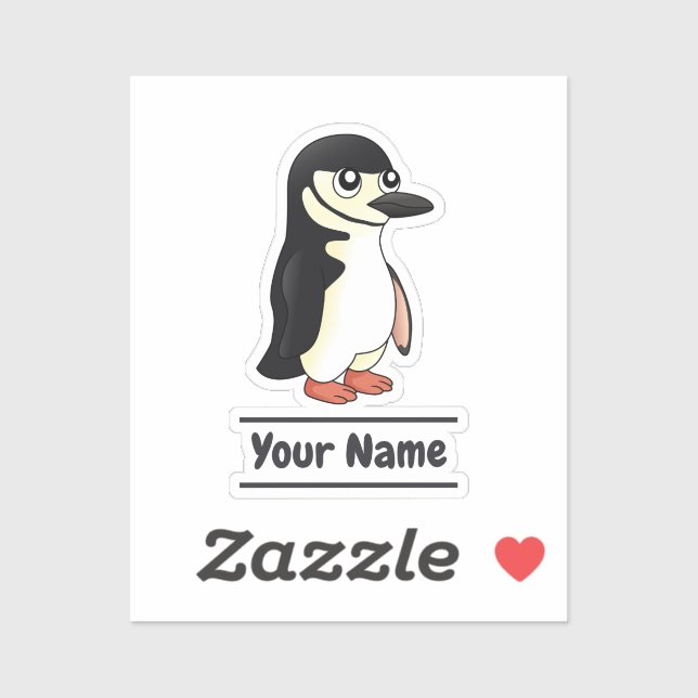Chinstrap Penguin cartoon with custom text (Sheet)