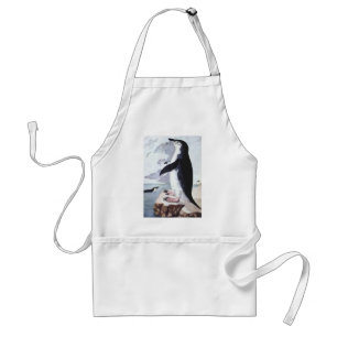 Chinstrap Penguin, Vintage Birds from Antarctica Standard Apron