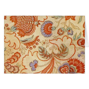 Chintz Floral Antique Terracotta Français Vintage