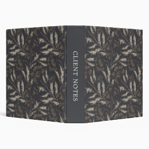 Chintz floral black monochrome binder