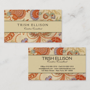 Chintz Paisley Antique Floral Pattern Business Card