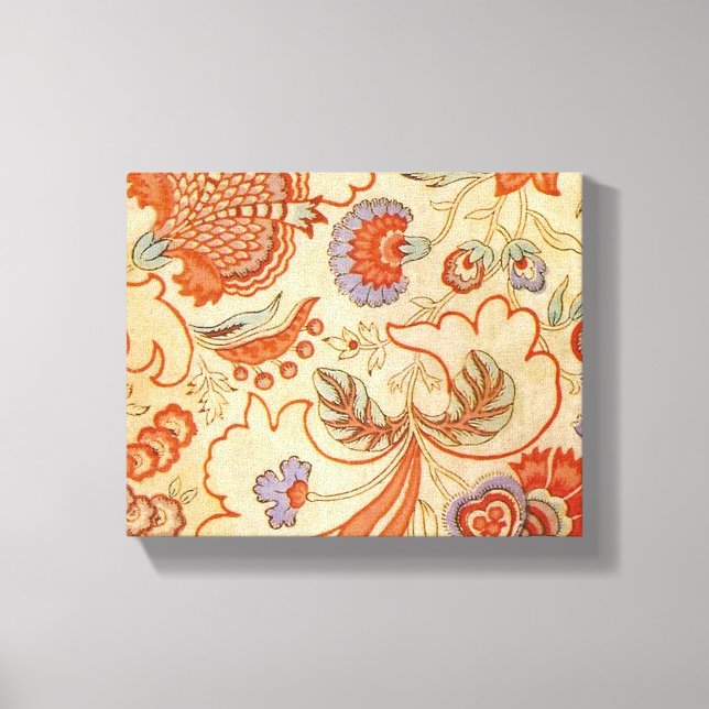 Chintz Paisley Antique Floral Pattern Canvas Print (Front)