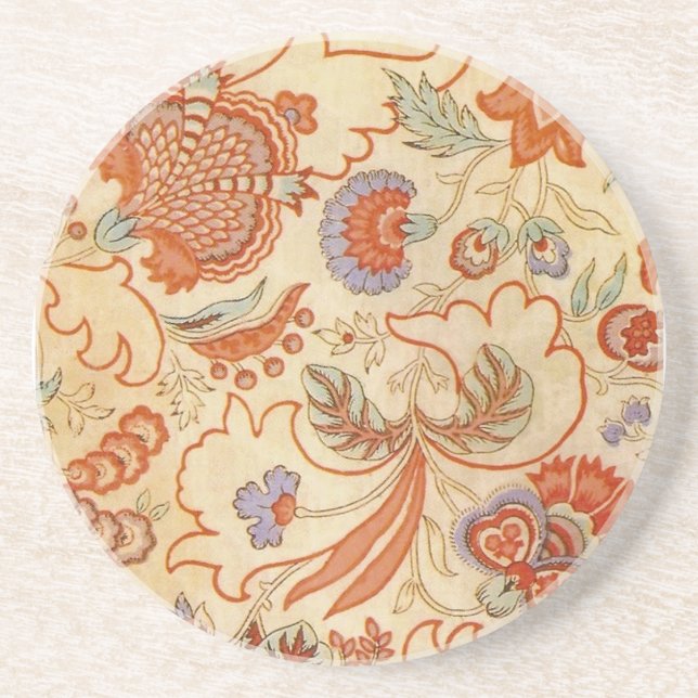 Chintz Paisley Antique Floral Pattern Coaster (Front)