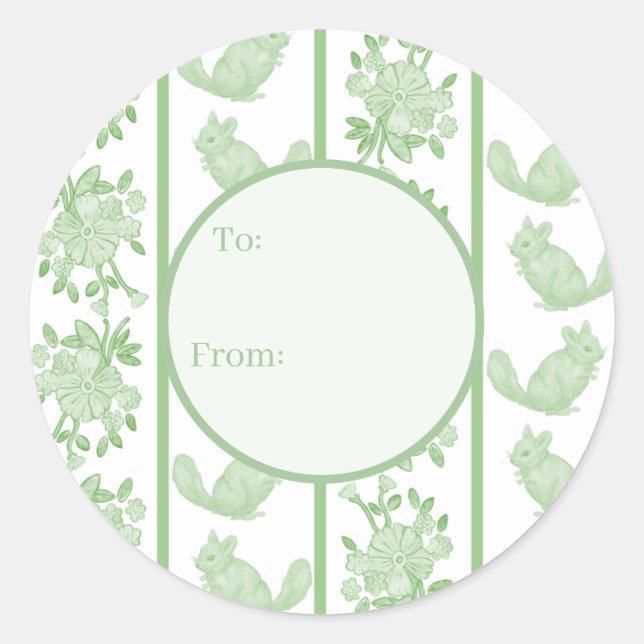 Chintzy Chinchilla Gift Sticker (Green)  (Front)