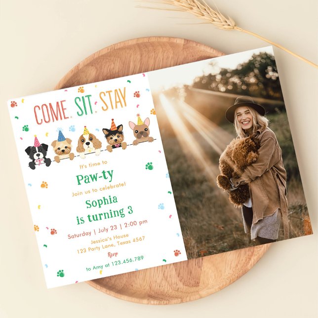 Chiot Anniversaire Invitation Chien Partie Pawty P (Créateur téléchargé)