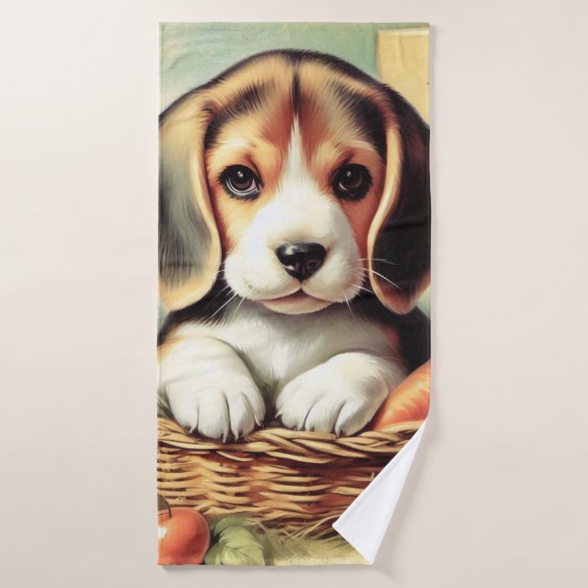 Chiot Beagle vintage (Serviette de bain)