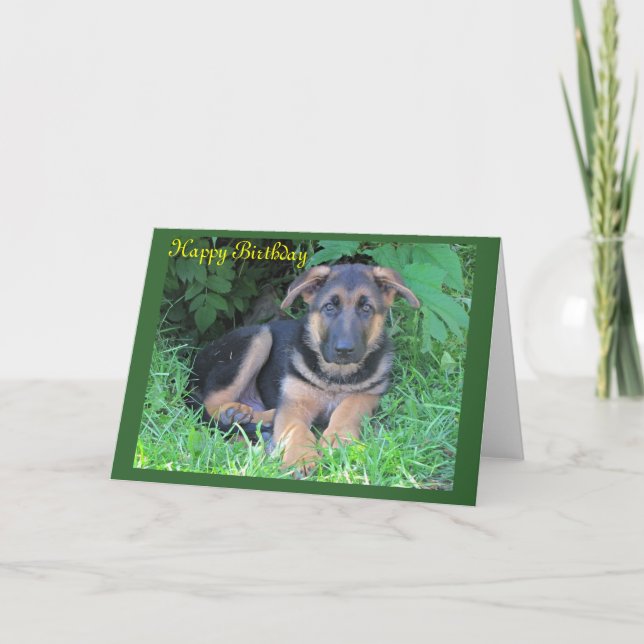Chiot berger allemand carte d'anniversaire (Devant)