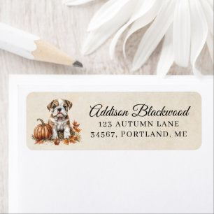 Chiot Bouledogue Mignon Feuilles d'Automne et Citr