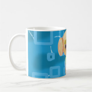 Chiot Cyan bleu clair Carré Mug