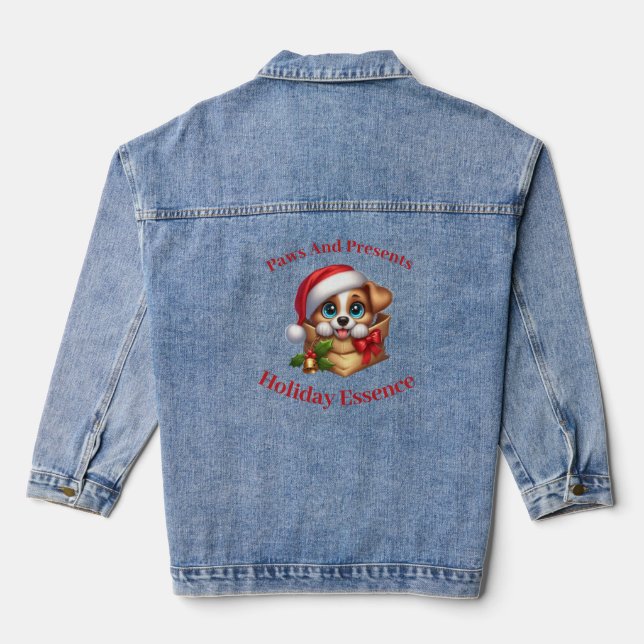 Chiot Dans Un Sac De Noël Veste Denim (Verso)