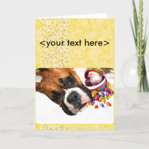 Chiot de boxeur de Pâques et carte de voeux de