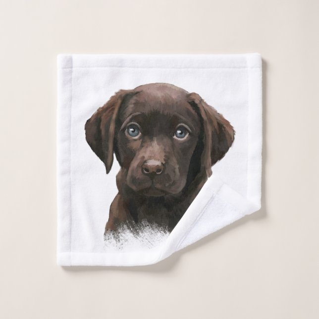 Chiot du Labrador au chocolat (Gant de toilette)
