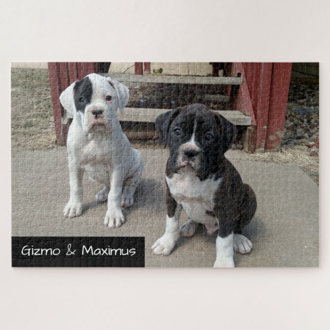 Chiot fait sur commande de boxeur de puzzles (Horizontal)