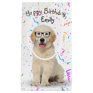 Chiot Golden Retriever avec lunettes Petit sac cad