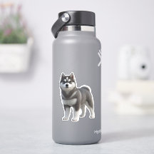 Chiot Husky de Sibérie Mignon Sticker 3D Réaliste 