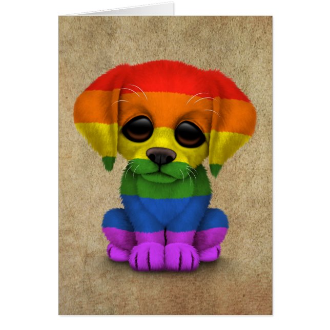 Chiot mignon de gay pride d'arc-en-ciel (Devant)