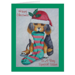 chiot noir et brun mignon avec stockage de noël
