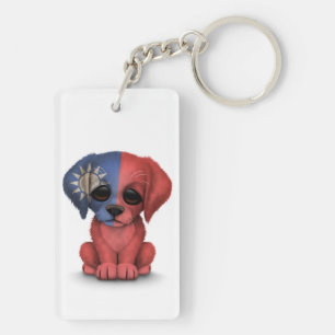 Chiot taiwanais patriotique mignon de drapeau,