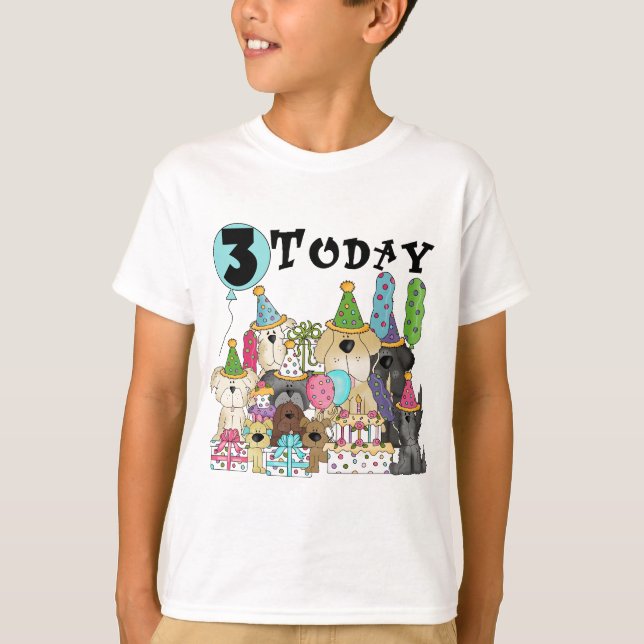 Chiots 3e anniversaire Bash Tshirts et cadeaux (Devant)