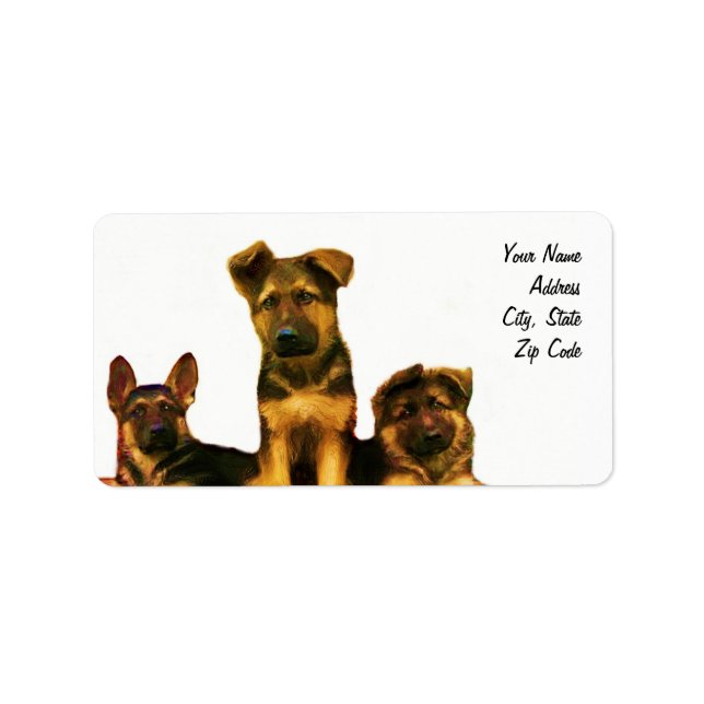 Chiots allemands étiquette de adresse (Devant)