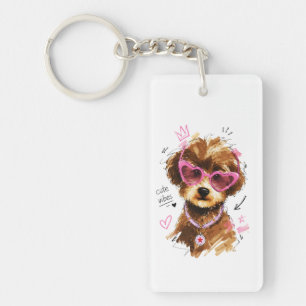 Chiots Caniches Vibrations Mignonnes avec Lunettes