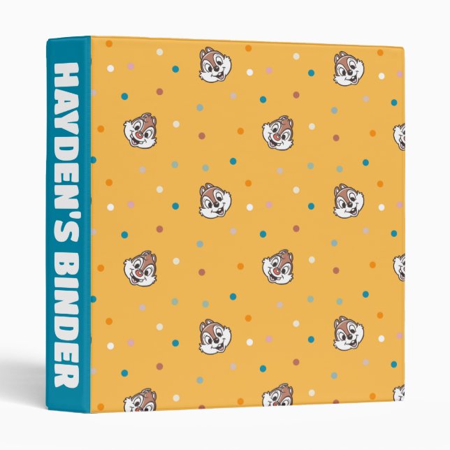 Chip and Dale Polka Dot Pattern Binder (Front/Spine)