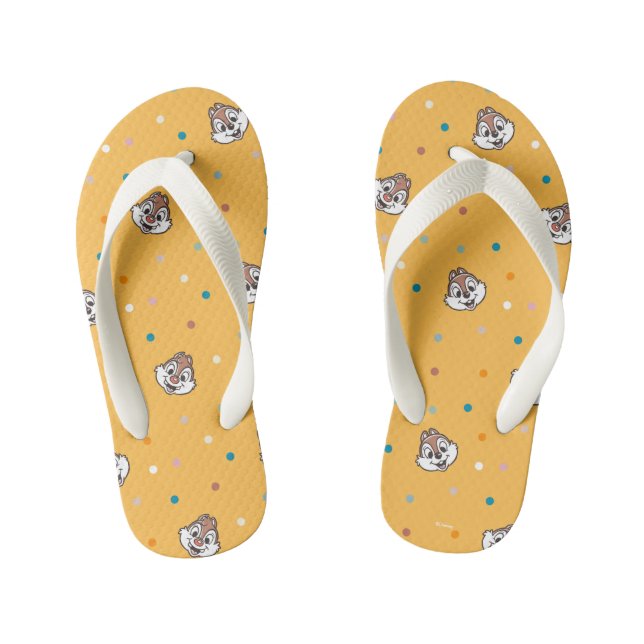 Chip and Dale Polka Dot Pattern Kid's Flip Flops (Footbed)