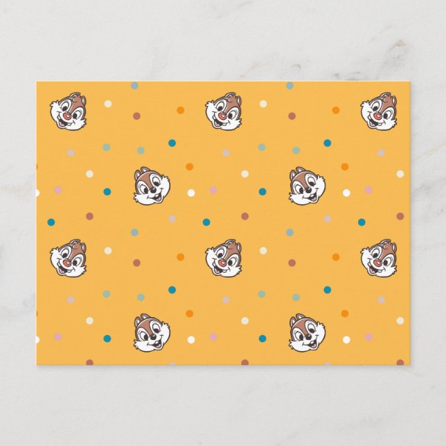 Chip and Dale Polka Dot Pattern Postcard (Front)