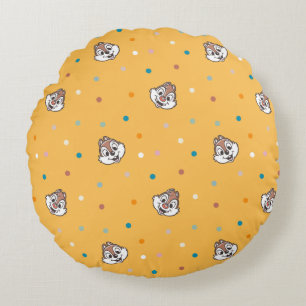 Chip and Dale Polka Dot Pattern Round Pillow