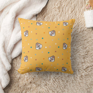 Chip and Dale Polka Dot Pattern Throw Pillow