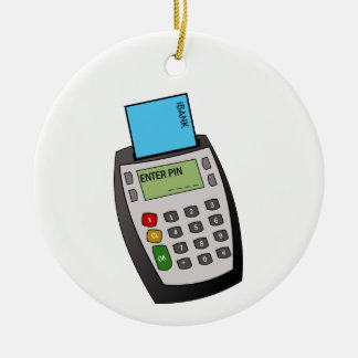 Chip and Pin Machine Ceramic Ornament