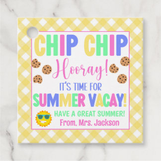 Chip Chip Hooray It's Time For Summer Vacay Treat Favour Tags