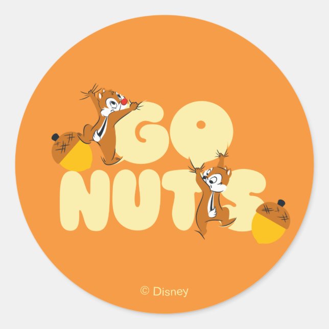 Chip & Dale Go Nuts! Classic Round Sticker (Front)