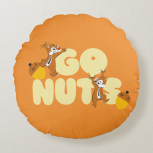 Chip & Dale Go Nuts! Round Pillow
