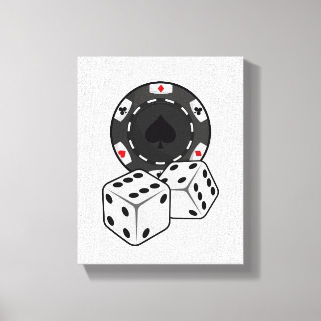 Chip & Dice for Poker Canvas Print (Front)