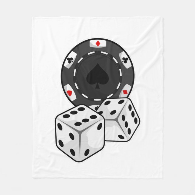 Chip & Dice for Poker Fleece Blanket (Front)