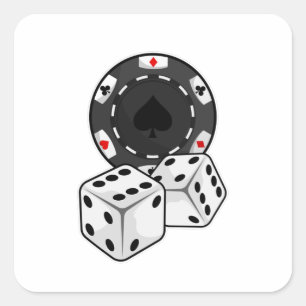 Chip & Dice for Poker Square Sticker