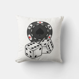Chip & Dice for Poker Throw Pillow