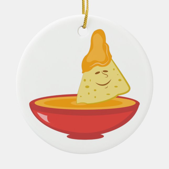 Chip & Dip Ceramic Ornament (Front)