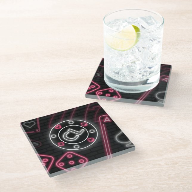 Chip Leader Glass Coaster (Angled)
