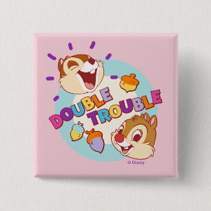 Chip 'n Dale Double Trouble 2 Inch Square Button