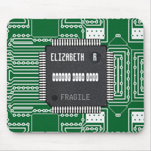 Chip On Printed Circuit Board With Your Name Mouse Pad