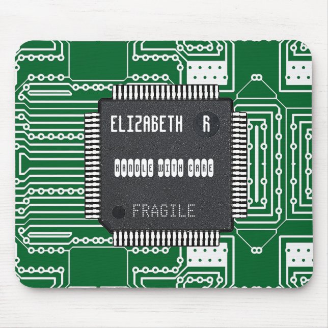 Chip On Printed Circuit Board With Your Name Mouse Pad (Front)