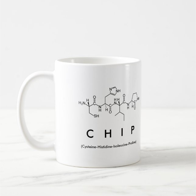 Chip peptide name mug (Left)
