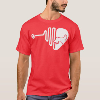 Chipin Dog Paw Heartbeat Pet Owner Veterinarian T-Shirt