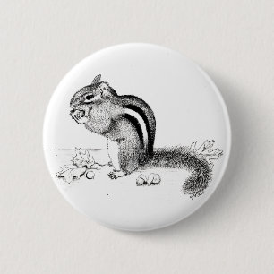 Chipmunk 2 Inch Round Button
