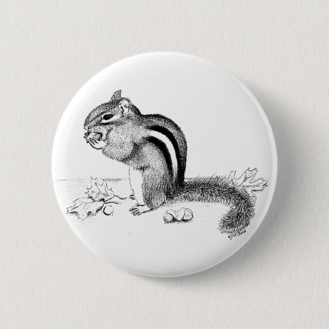 Chipmunk 2 Inch Round Button (Front)