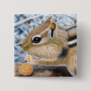 Chipmunk 2 Inch Square Button